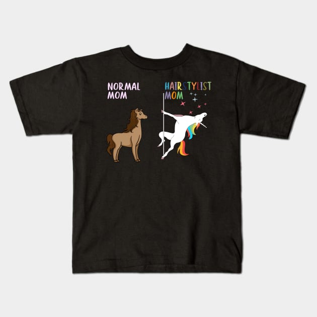 Hairstylist Mom Unicorn Kids T-Shirt by gotravele store